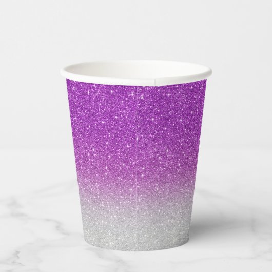 Modern Pink Glitzer Pattern ombre Pappbecher (Rechts)