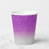 Modern Pink Glitzer Pattern ombre Pappbecher (Vorderseite)