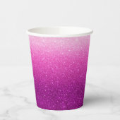 Modern Pink Glitzer Pattern ombre Pappbecher (Links)