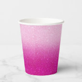 Modern Pink Glitzer Pattern ombre Pappbecher (Rückseite)