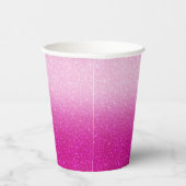 Modern Pink Glitzer Pattern ombre Pappbecher (Rechts)