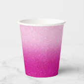Modern Pink Glitzer Pattern ombre Pappbecher (Vorderseite)