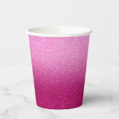 Modern Pink Glitzer Pattern ombre Pappbecher (Links)