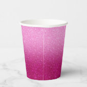 Modern Pink Glitzer Pattern ombre Pappbecher (Rechts)