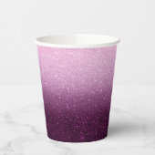 Modern Pink Glitzer Pattern ombre Pappbecher (Links)