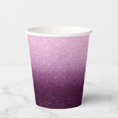 Modern Pink Glitzer Pattern ombre Pappbecher (Vorderseite)