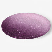 Modern Pink Glitzer Pattern ombre Pappteller (Schrägansicht)