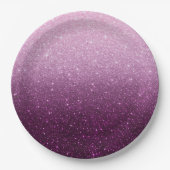 Modern Pink Glitzer Pattern ombre Pappteller (Vorderseite)