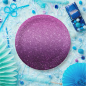 Modern Pink Glitzer Pattern ombre Pappteller (Party)