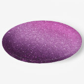 Modern Pink Glitzer Pattern ombre Pappteller (Schrägansicht)