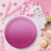 Modern Pink Glitzer Pattern ombre Pappteller (Party)