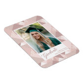 Modern Pink Glitzer Script Abschluss Girl Foto Magnet (Rechte Seite)