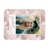 Modern Pink Glitzer Script Abschluss Girl Foto Magnet (Horizontal)