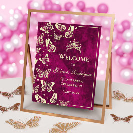 Modern Pink Gold 15. Geburtstag Quinceañera Willko Poster