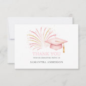 Modern Pink Gold 2026 Grad  Dankeskarte (Vorderseite)