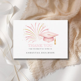 Modern Pink Gold 2026 Grad  Dankeskarte