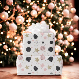 Modern Pink Gold Abstract Christmas Wrapping Paper Geschenkpapier