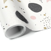 Modern Pink Gold Abstract Christmas Wrapping Paper Geschenkpapier (Rolleneckpunkt)