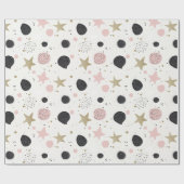 Modern Pink Gold Abstract Christmas Wrapping Paper Geschenkpapier (Flach)