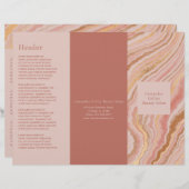 Modern Pink Gold Abstrakt Elegante Trifold Broschü (Vorne/Hinten)