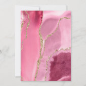 Modern Pink Gold Agate Hochzeitseinladung Einladung (Rückseite)