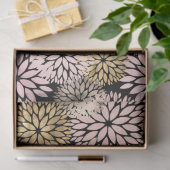 Modern Pink Gold Dahlia Floral Seidenpapier (Geschenk)