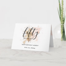 Modern Pink Gold Glitzer Girly 50. Geburtstag