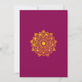 Modern Pink Gold Mandala Indian Wedding Einladung (Rückseite)