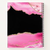 Modern Pink Gold Marmor Girly Chic Name Notebook Notizblock (Rückseite)