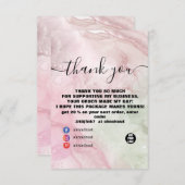 Modern Pink Gold Wasserfarbe Danke Karte (Vorne/Hinten)