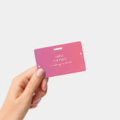 Modern Pink Gradient Makeup Artist Business Ausweis (Handheld)