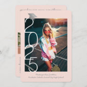 Modern Pink Gray 2023 Abschluss Open House Ankündigung (Vorne/Hinten)