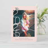 Modern Pink Gray 2023 Abschluss Open House Ankündigung (Stehend Vorderseite)