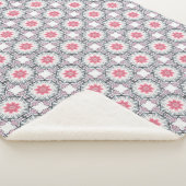 Modern Pink Gray Fretwork Sherpa Blanket Sherpadecke (3/4)
