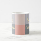 Modern Pink Gray Taurus Kaffeetasse (Mittel)