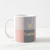 Modern Pink Gray Taurus Kaffeetasse (Links)