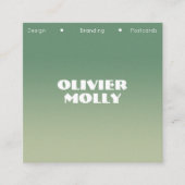 Modern Pink & Green Gradient Business Card Quadratische Visitenkarte (Vorderseite)