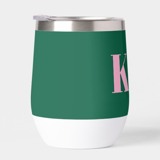 Modern Pink Green Monogram Initials Personalized (Rechts)