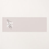 Modern Pink Hand Script Monogram Yogamatte (Vorderseite (Horizontal))