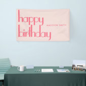 Modern Pink Happy Birthday Banner (Messeveranstaltung)