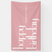 Modern Pink Happy Birthday Banner (Vertikal)