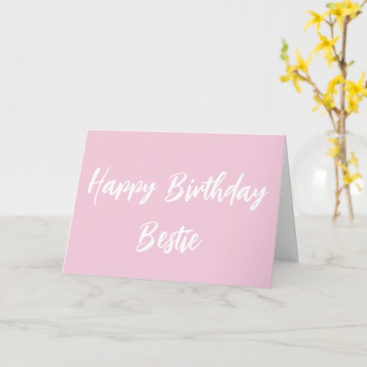 Modern Pink Happy Birthday White Script Card Karte (Gelbe Blume)