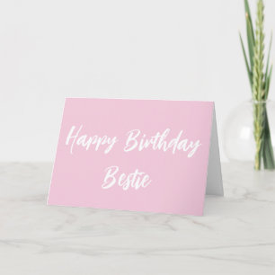Modern Pink Happy Birthday White Script Card Karte