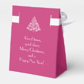 Modern Pink Happy Holidays Weihnachten Geschenkschachtel (Rückseite)