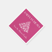 Modern Pink Happy Holidays Weihnachten Serviette (Ecke)