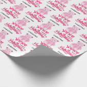 Modern Pink Happy Valentines Day Script Teddy Bear Geschenkpapier (Ecke)