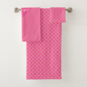 Modern Pink Heart Love Gift for Husband Bath Towel Badhandtuch Set (Insitu)