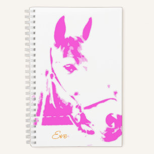 Modern Pink HorNAME Foto Art Barn Girls Notizblock