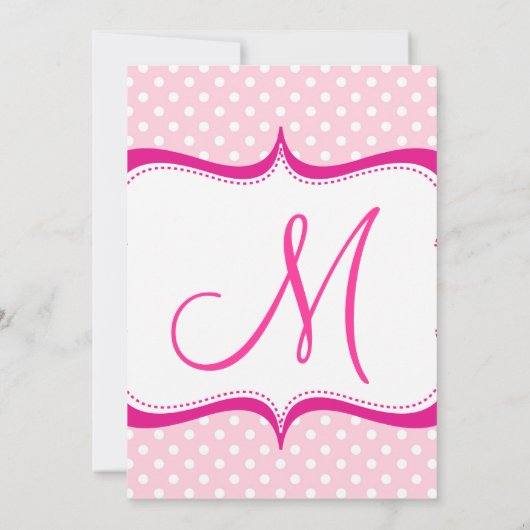 Modern Pink Hot Pink Polka dot Princess Einladung (Rückseite)