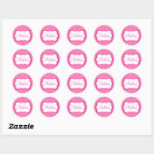 Modern Pink Hot Strip Princess Siegel Sticker Name (Blatt)